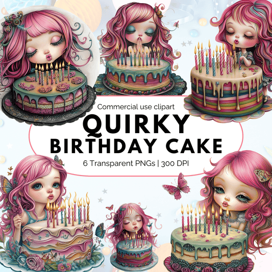 Quirky Birthday Cake Clipart