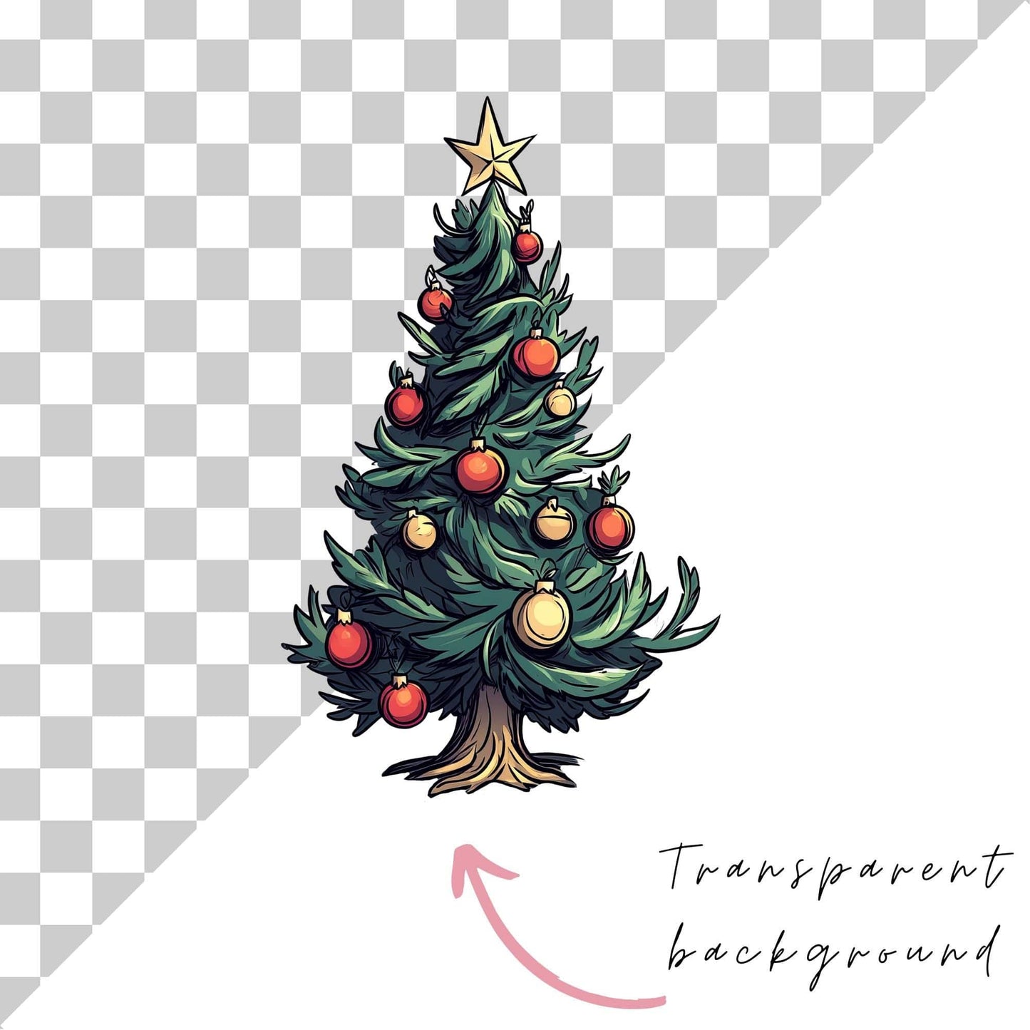 Quirky Christmas Trees Clipart