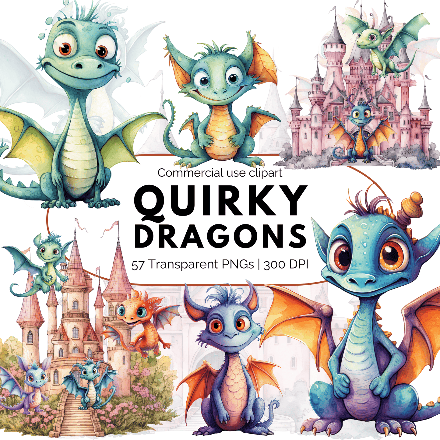 Quirky Dragons Clipart