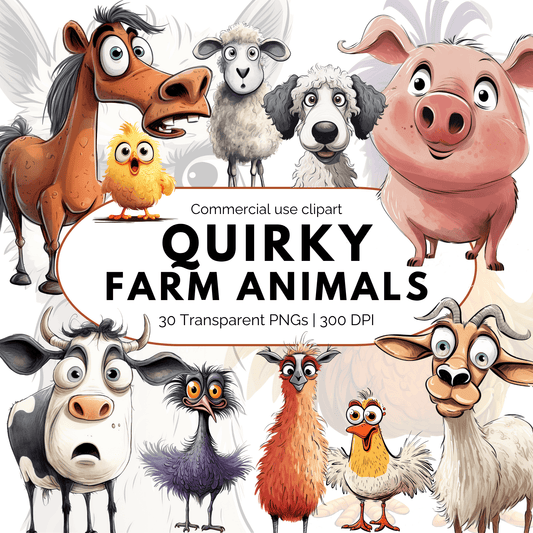 Quirky Farm Animal Clipart