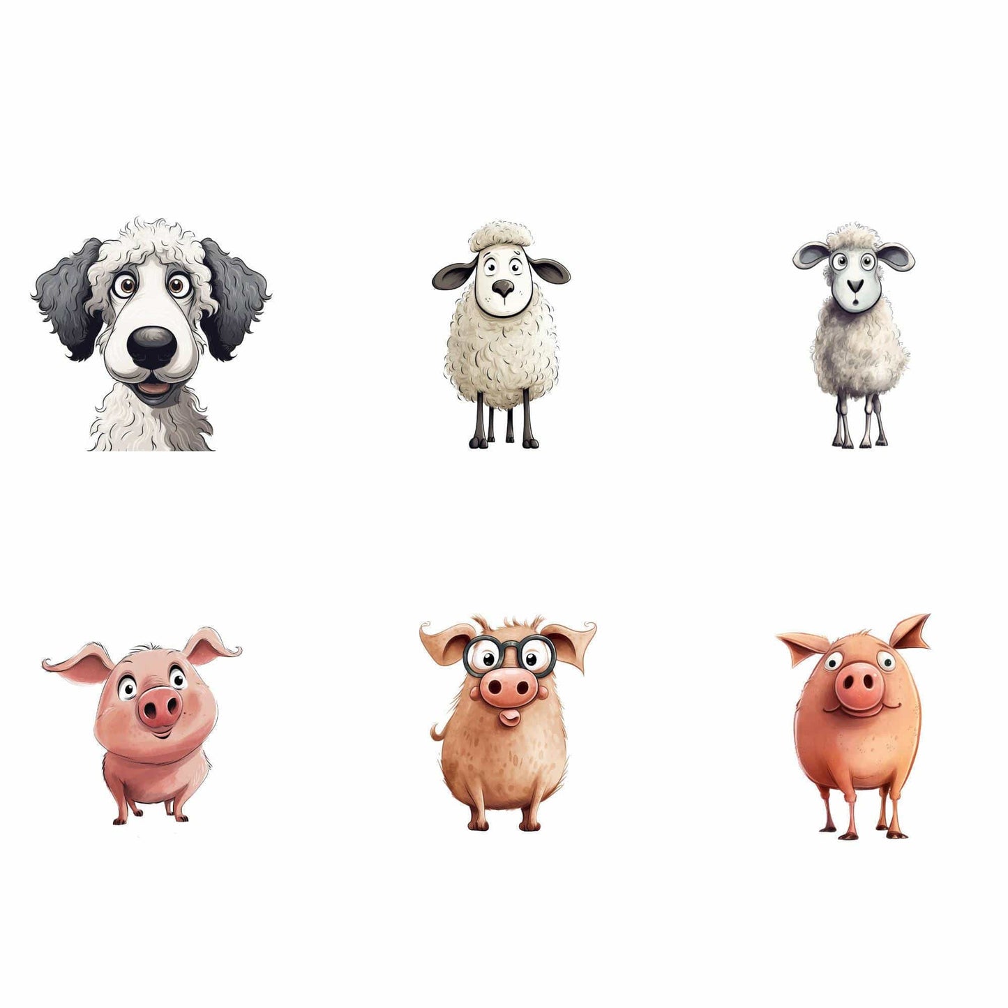 Quirky Farm Animal Clipart