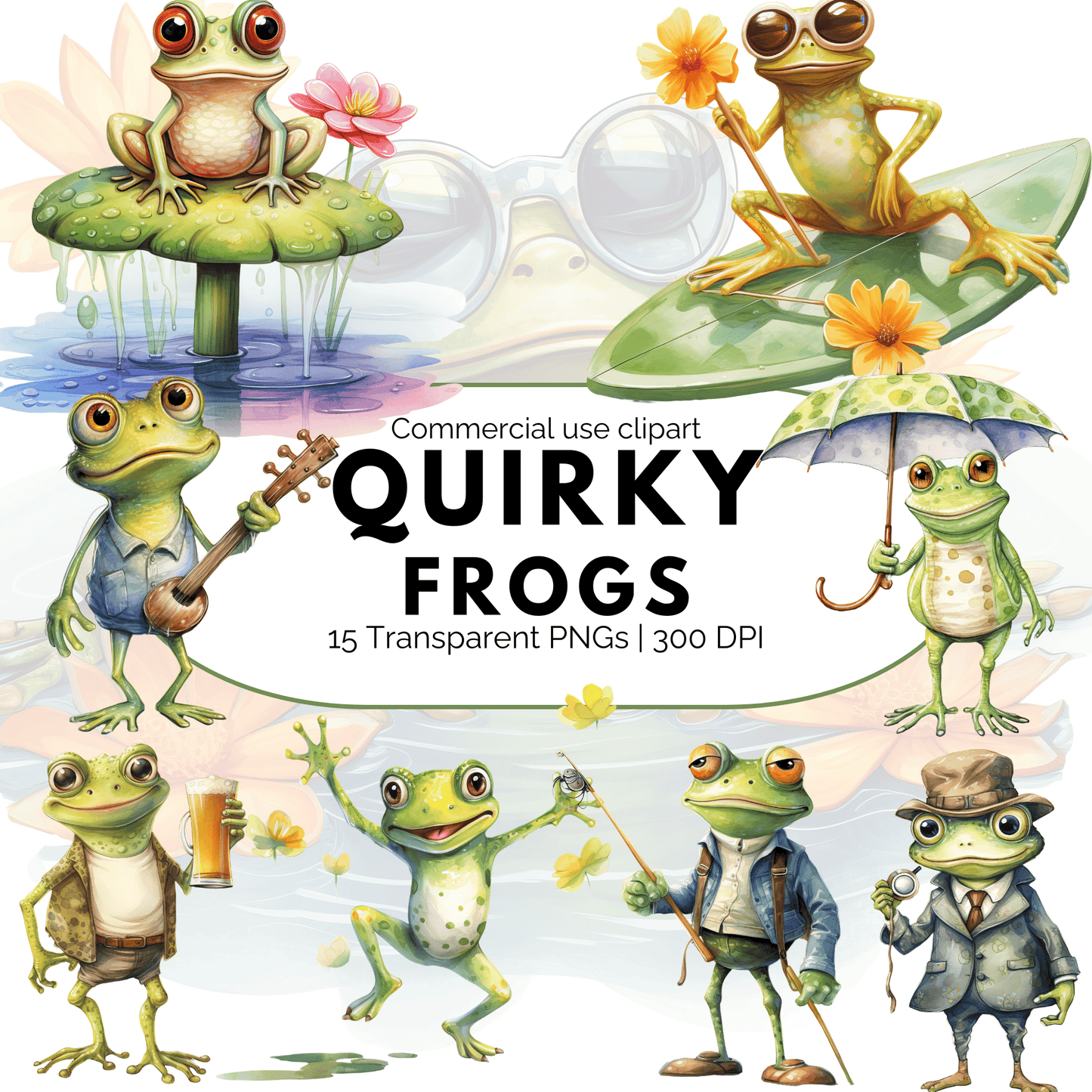 Quirky Frog Clipart