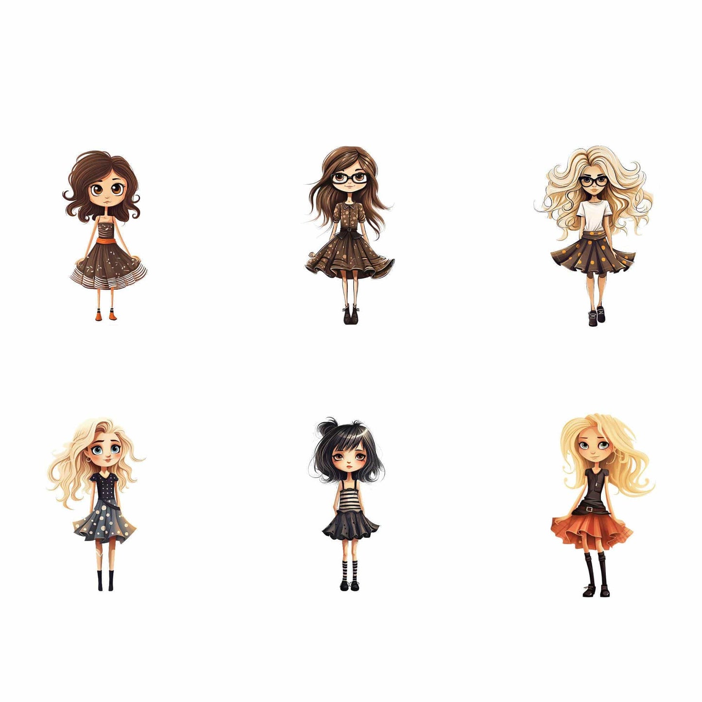 Quirky Girls Clipart