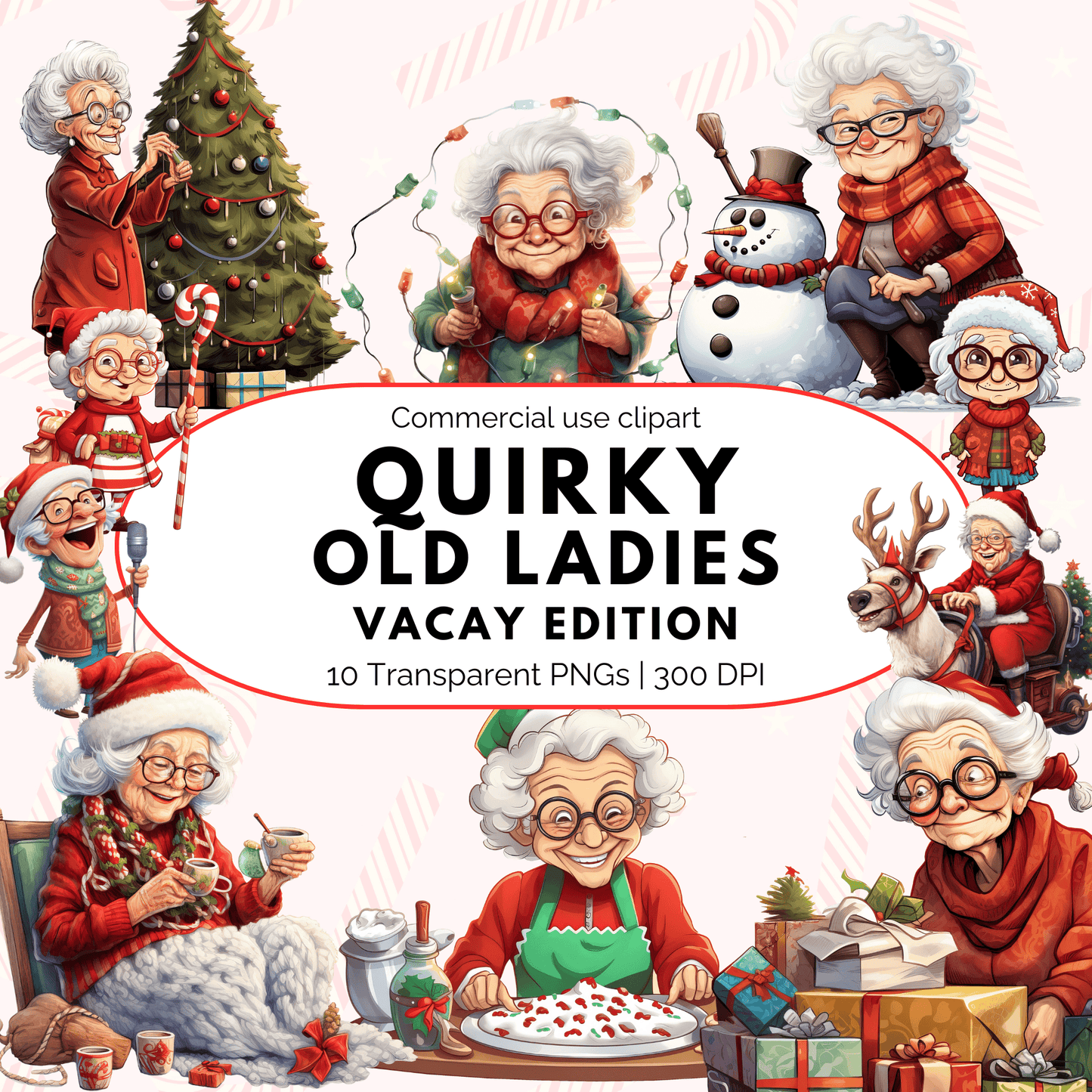 Quirky Old Ladies Clipart