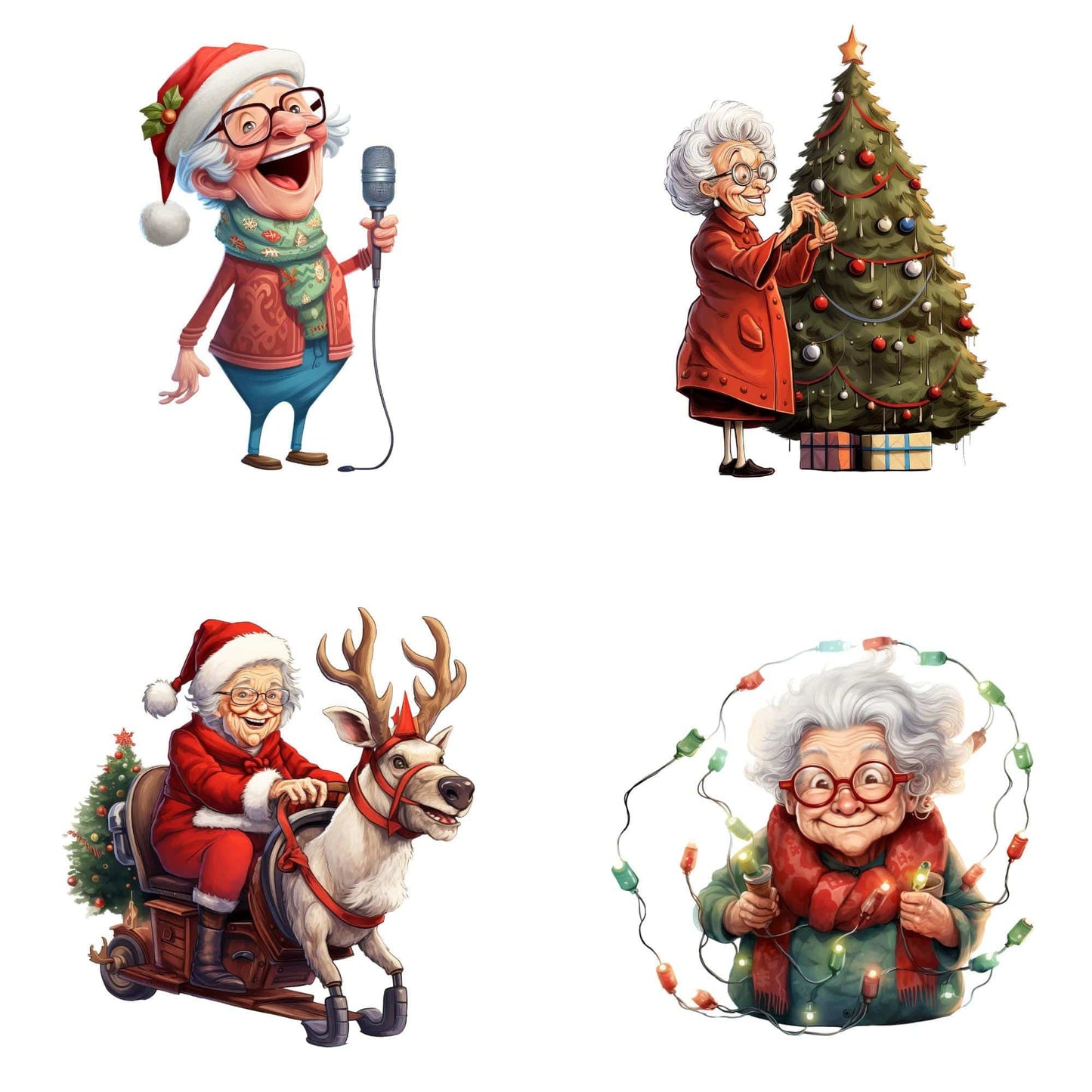 Quirky Old Ladies Clipart