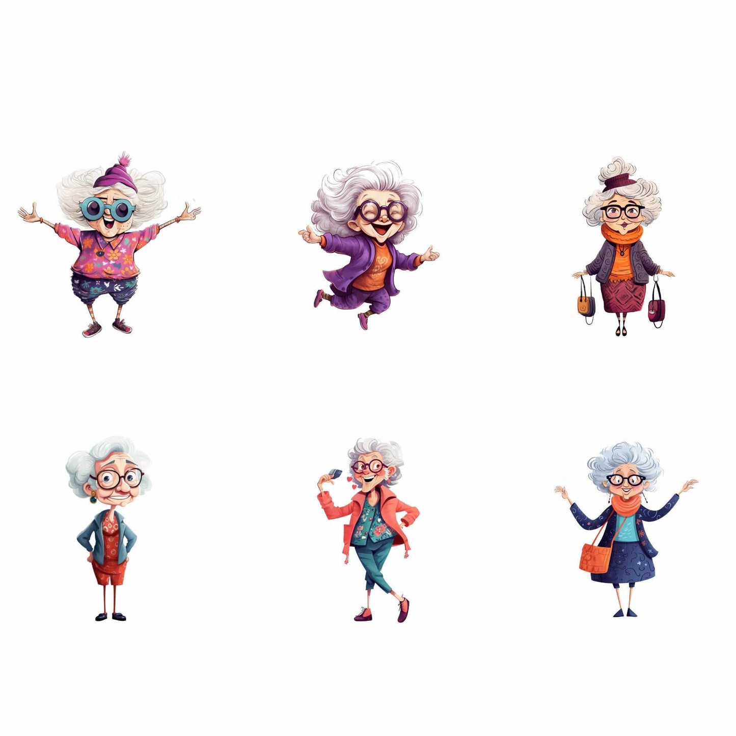 Quirky Old Ladies Clipart