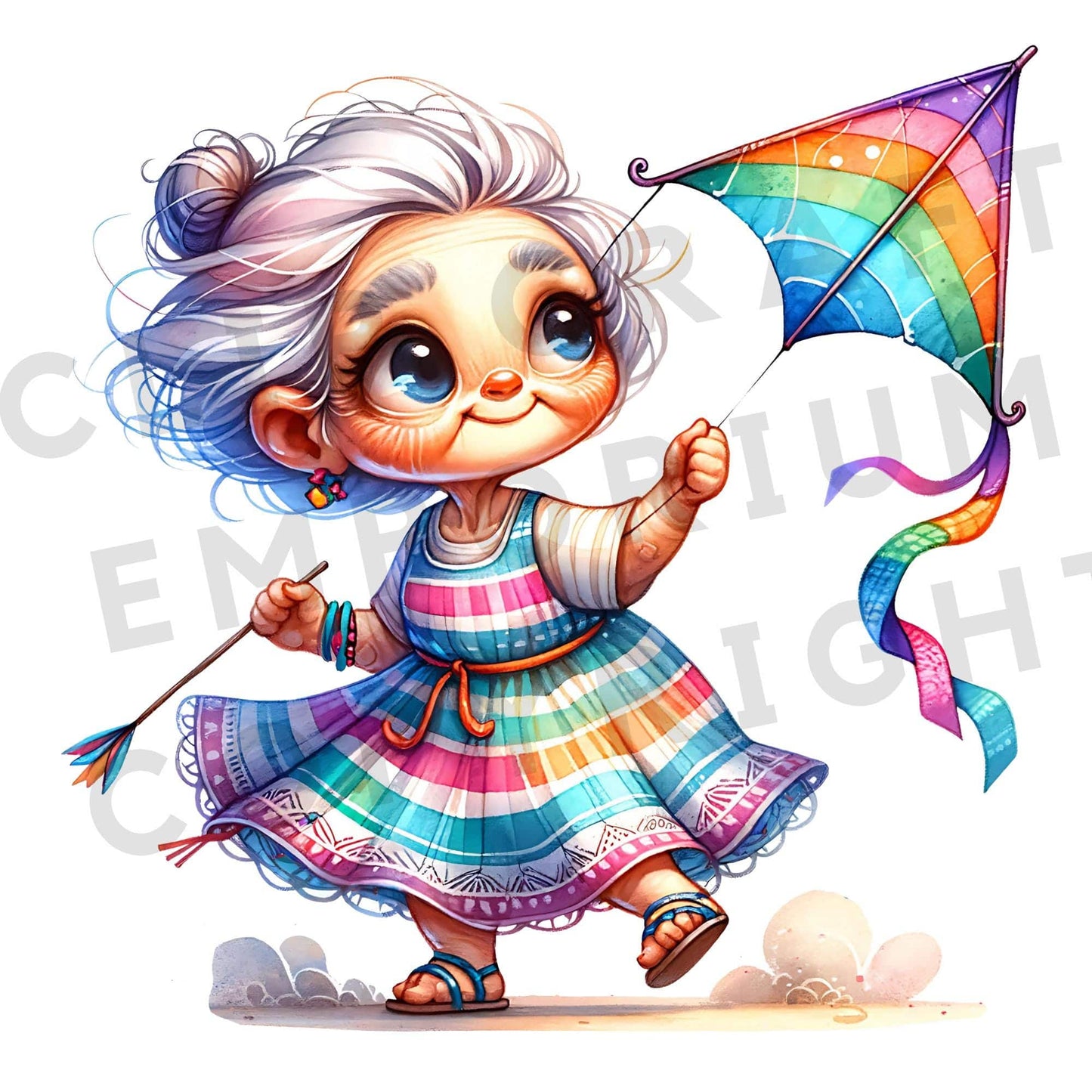 Quirky Old Lady Clipart
