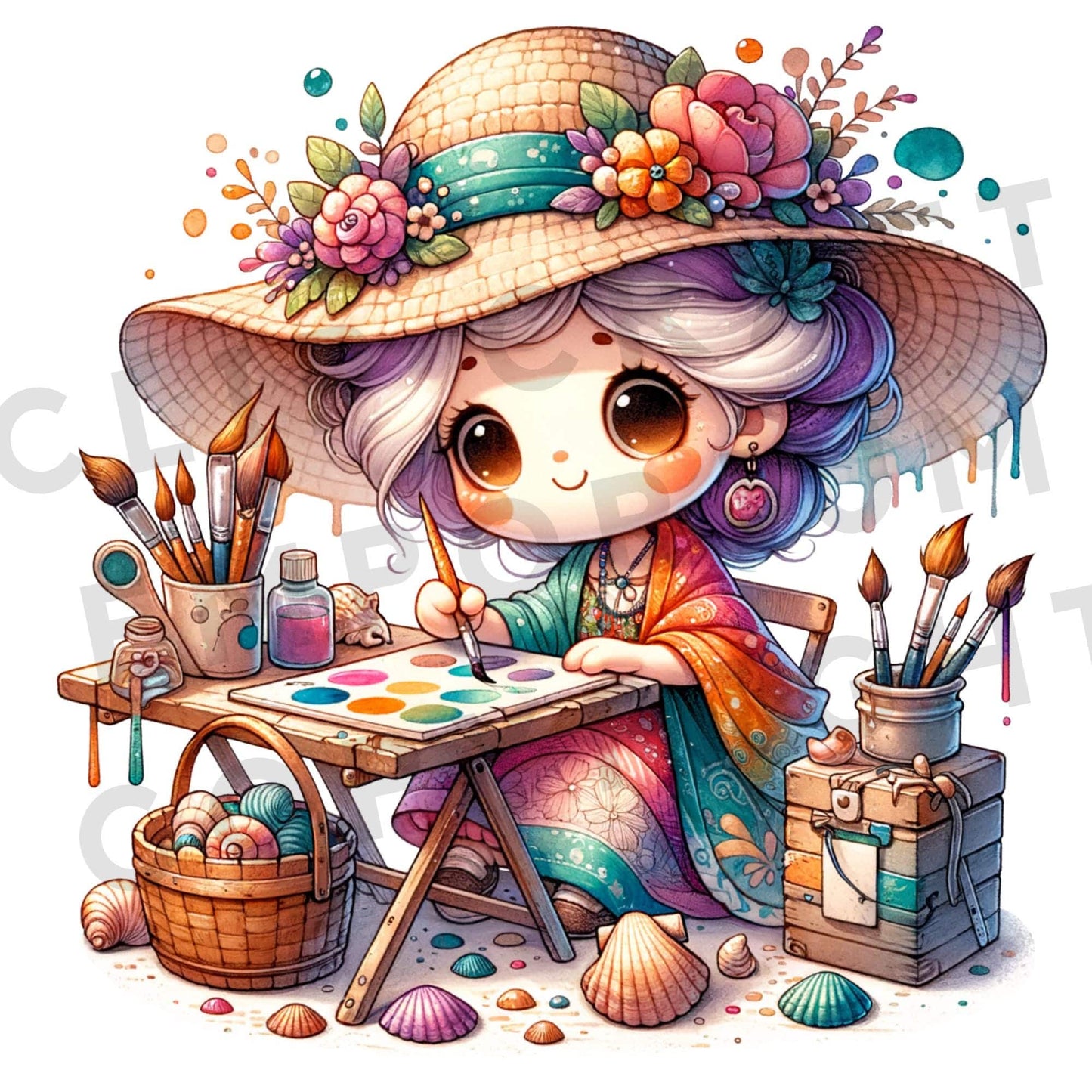 Quirky Old Lady Clipart