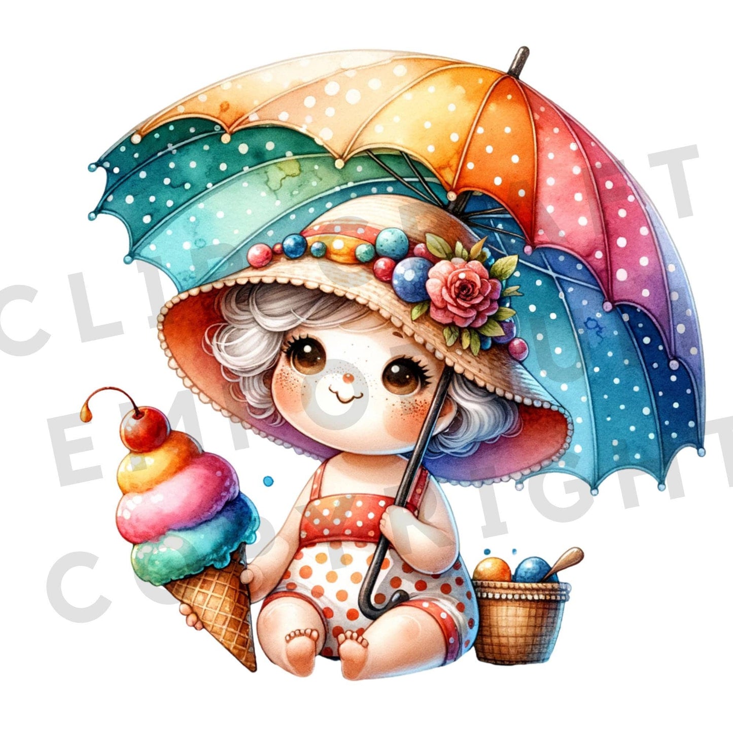 Quirky Old Lady Clipart