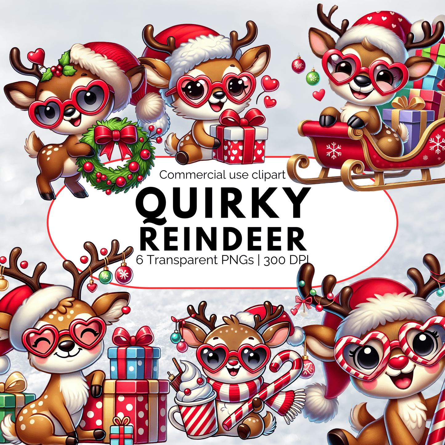 Quirky Reindeer clipart