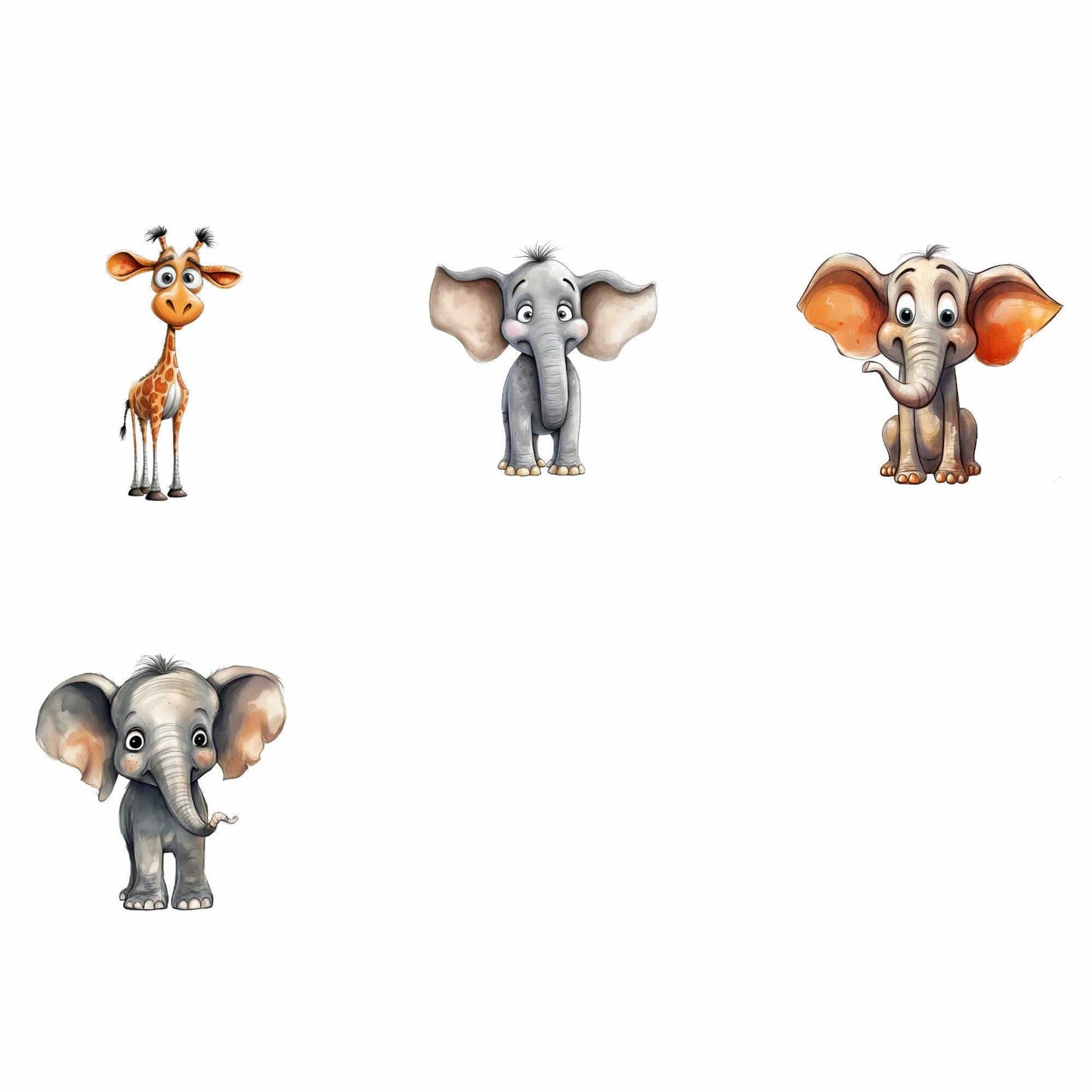Quirky Safari animals Clipart