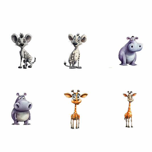 Quirky Safari animals Clipart