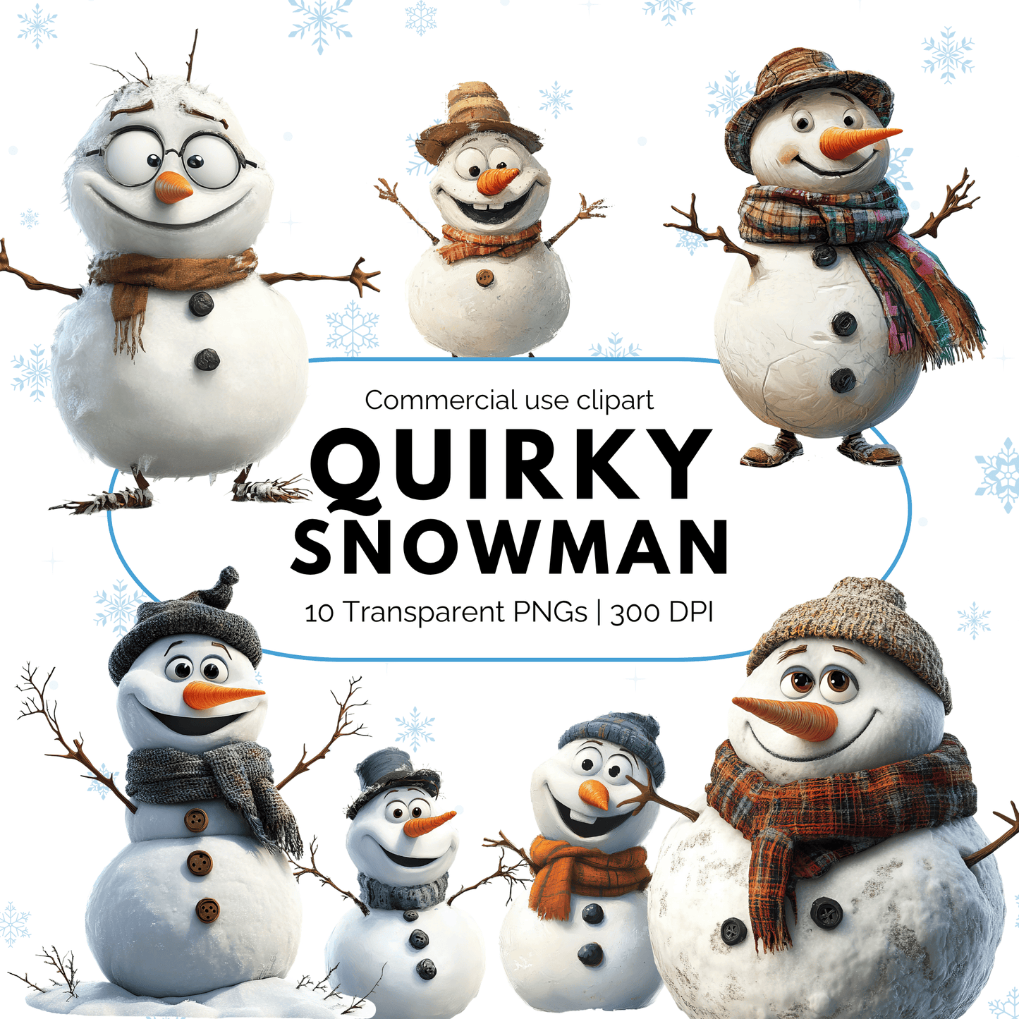 Quirky Snowman Clipart