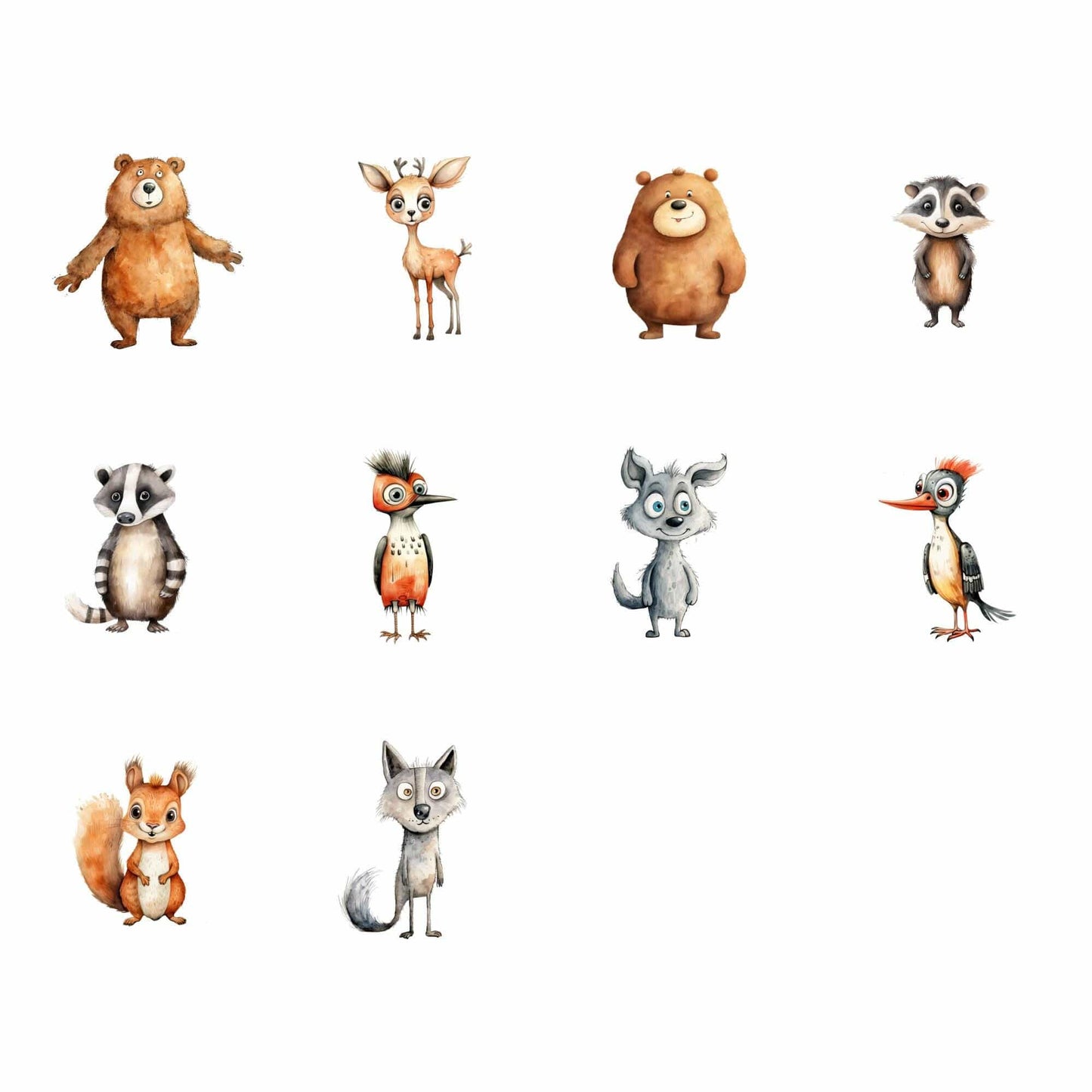 Quirky Woodland animal Clipart
