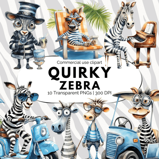 Quirky Zebra Clipart