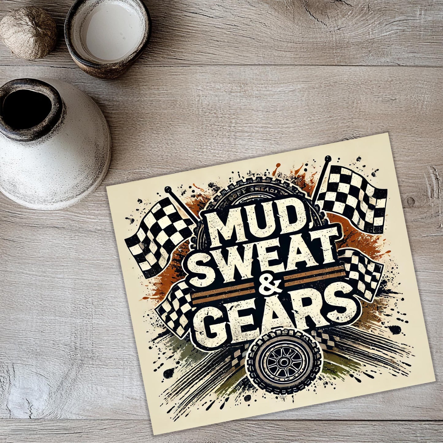 a picture of a poster on a table