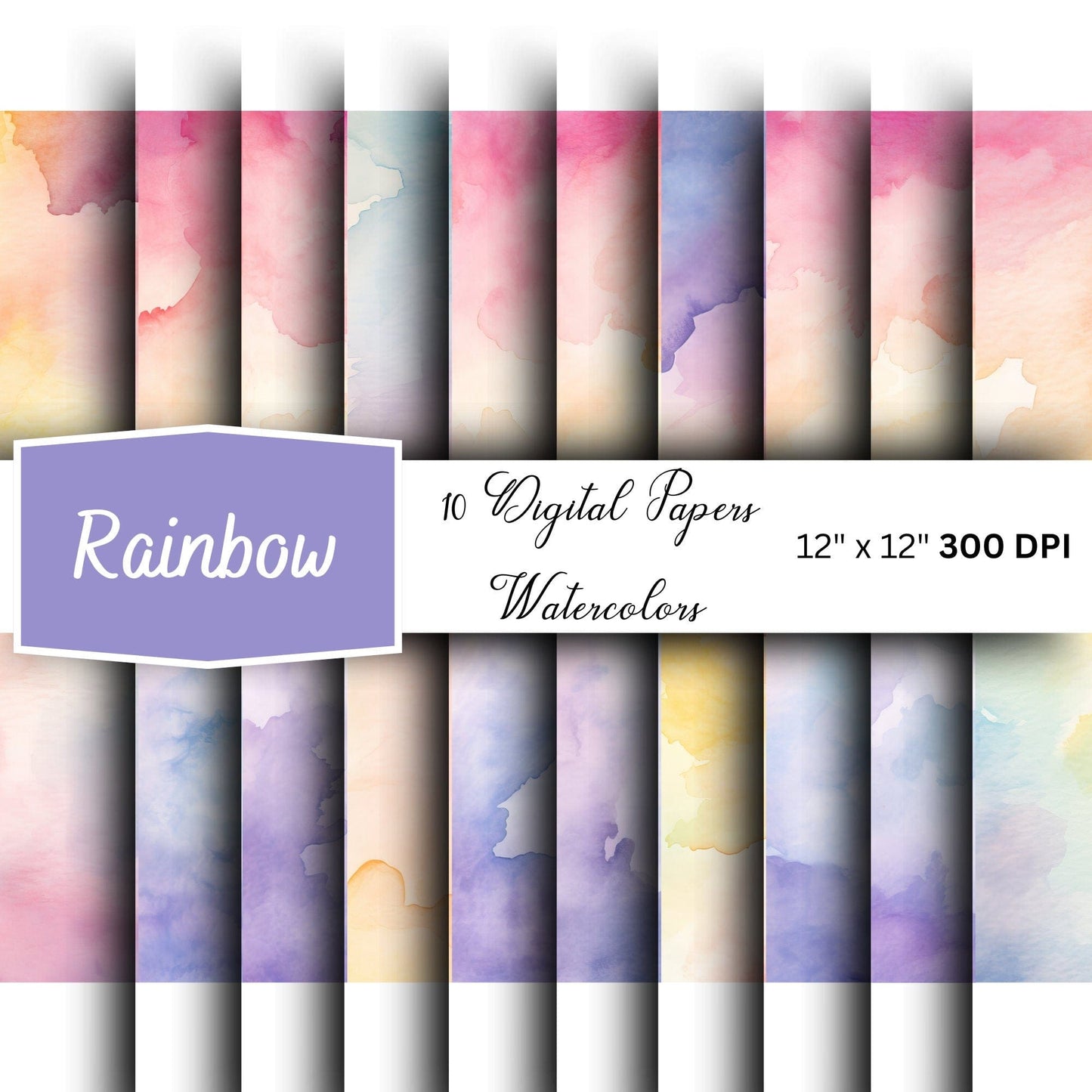 Rainbow Watercolor Texture clipart