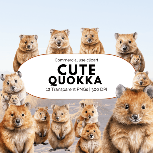 Realistic Watercolor Quokka Clipart