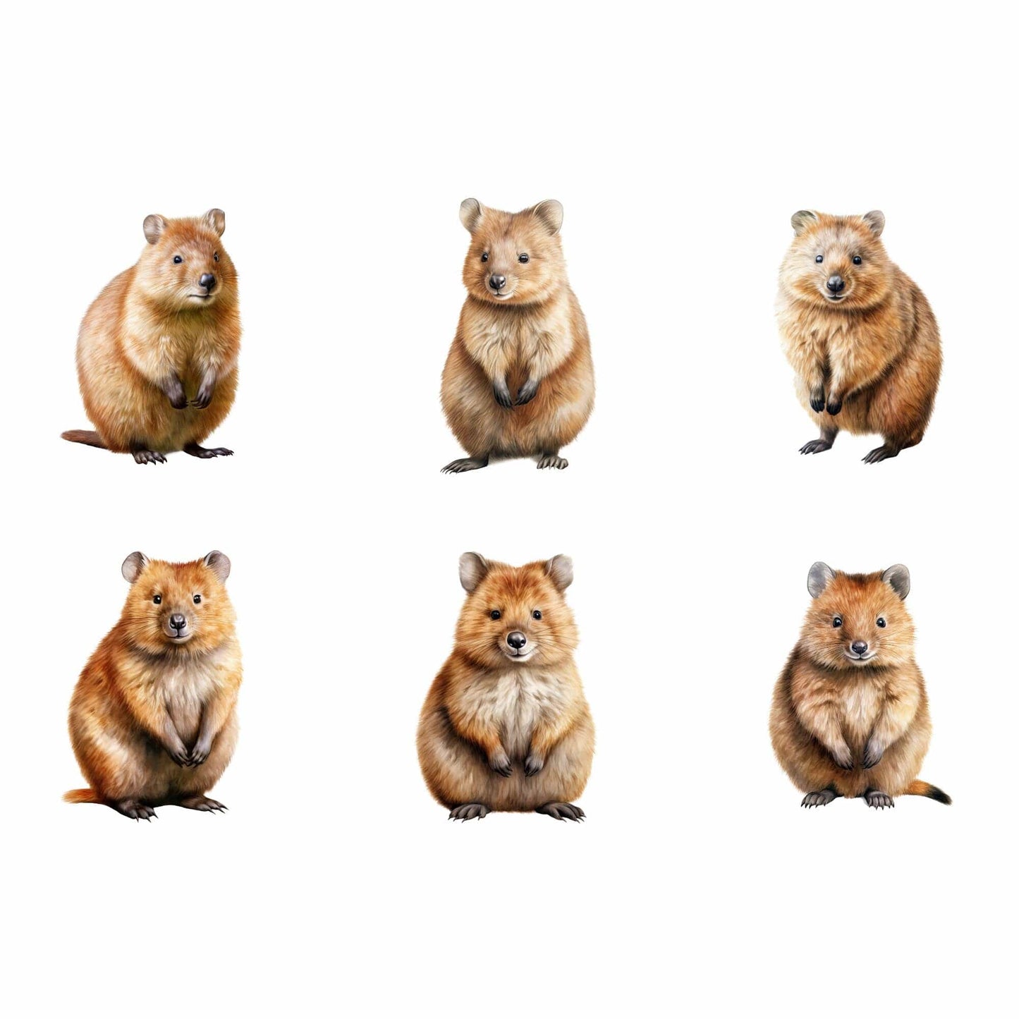 Realistic Watercolor Quokka Clipart