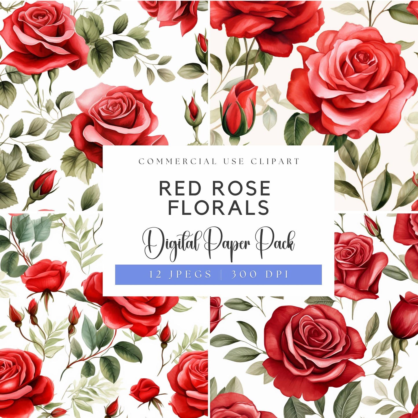 Red Roses Digital Papers