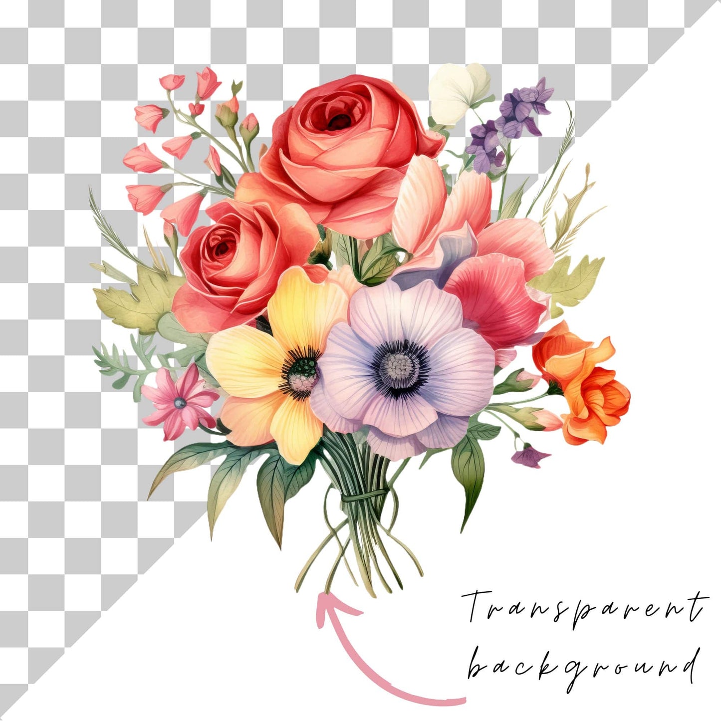 Regency Floral Bouquet Clipart
