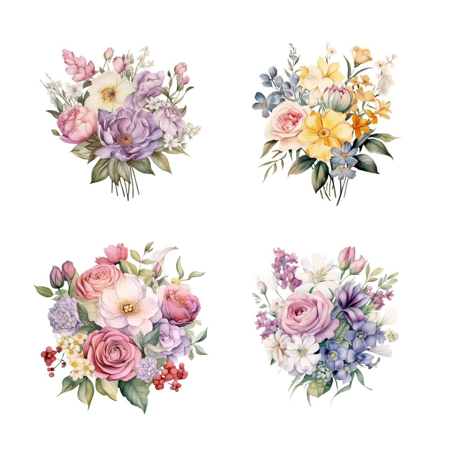 Regency Floral Bouquet Clipart
