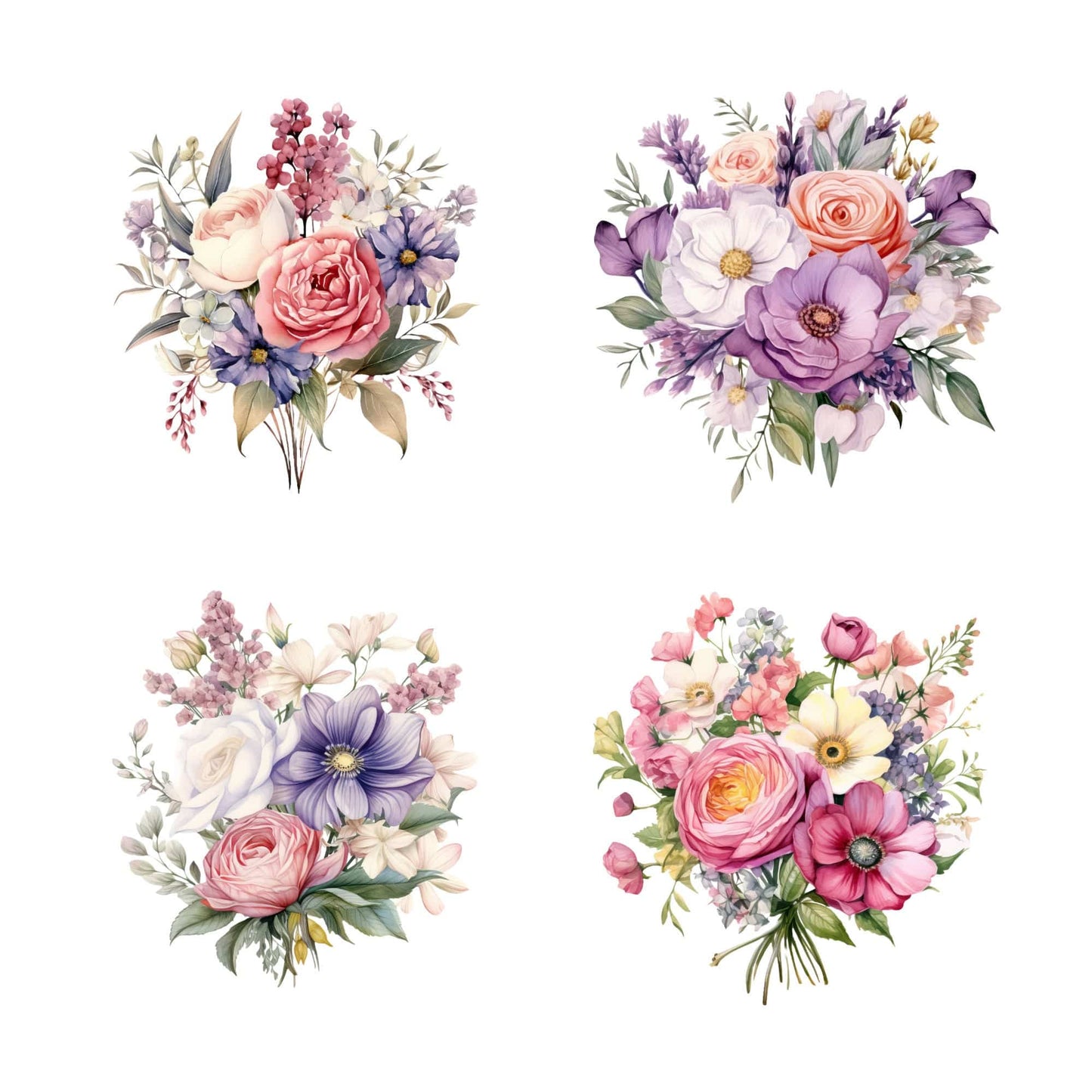 Regency Floral Bouquet Clipart