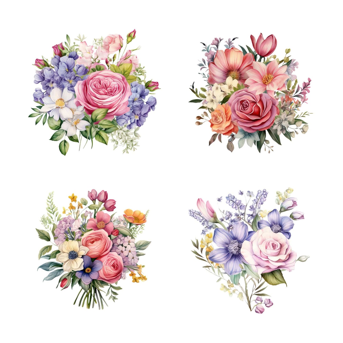 Regency Floral Bouquet Clipart