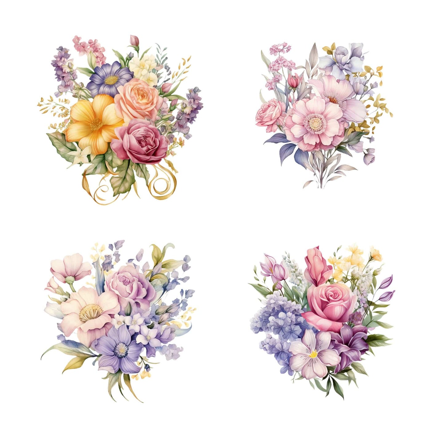 Regency Floral Bouquet Clipart