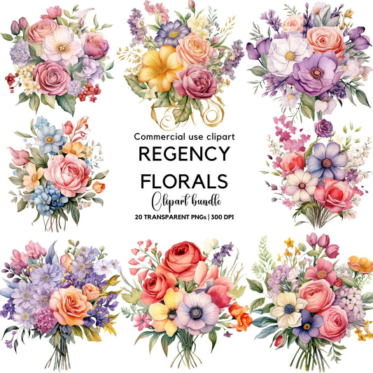 Regency Floral Bouquet Clipart