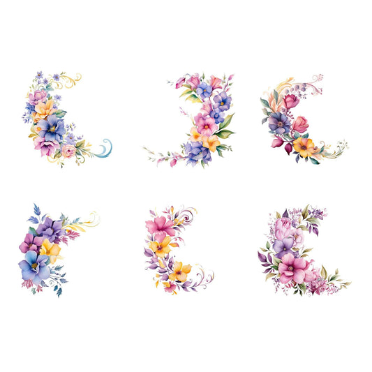 Regency Floral Corner Arrangements Clipart