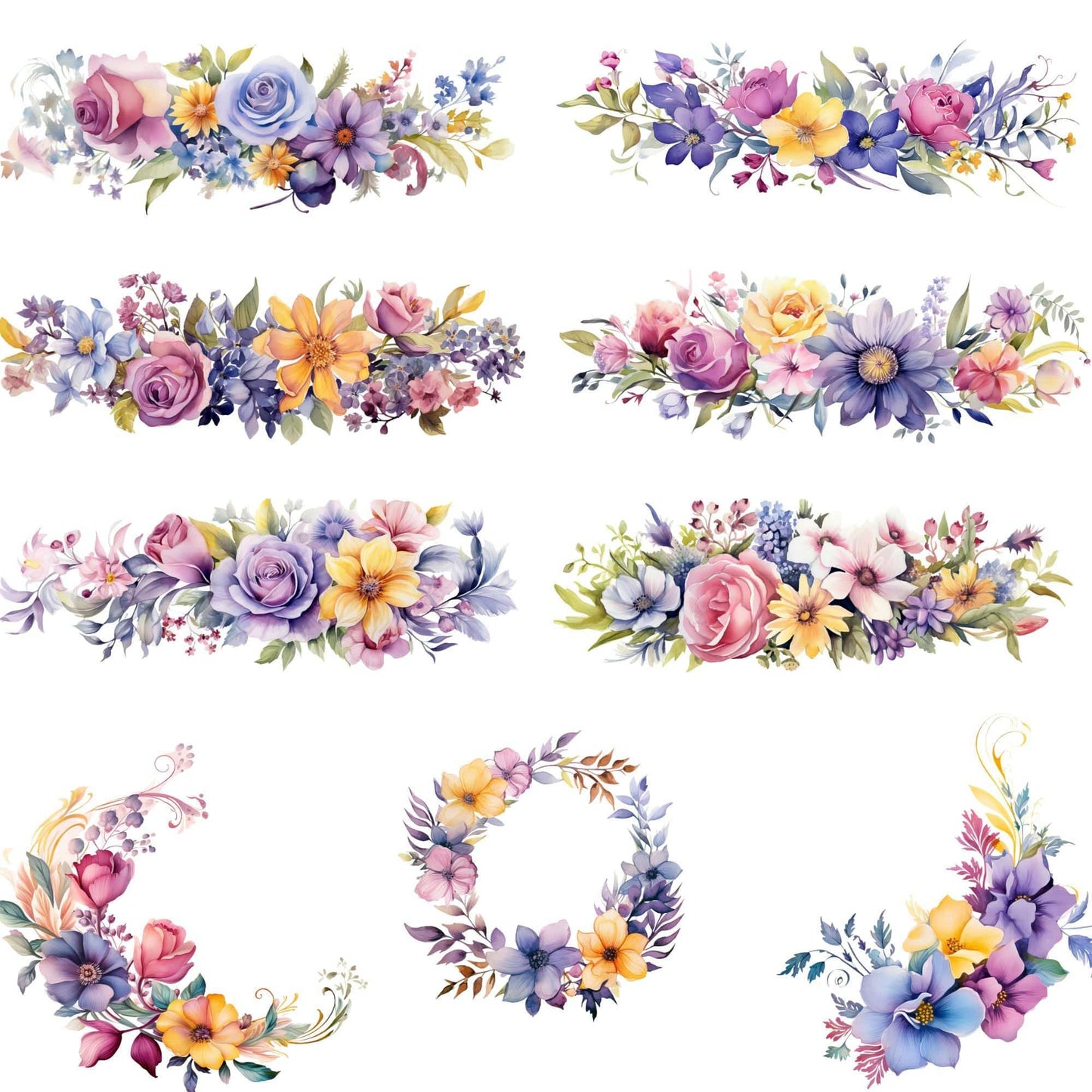 Regency Florals Clipart