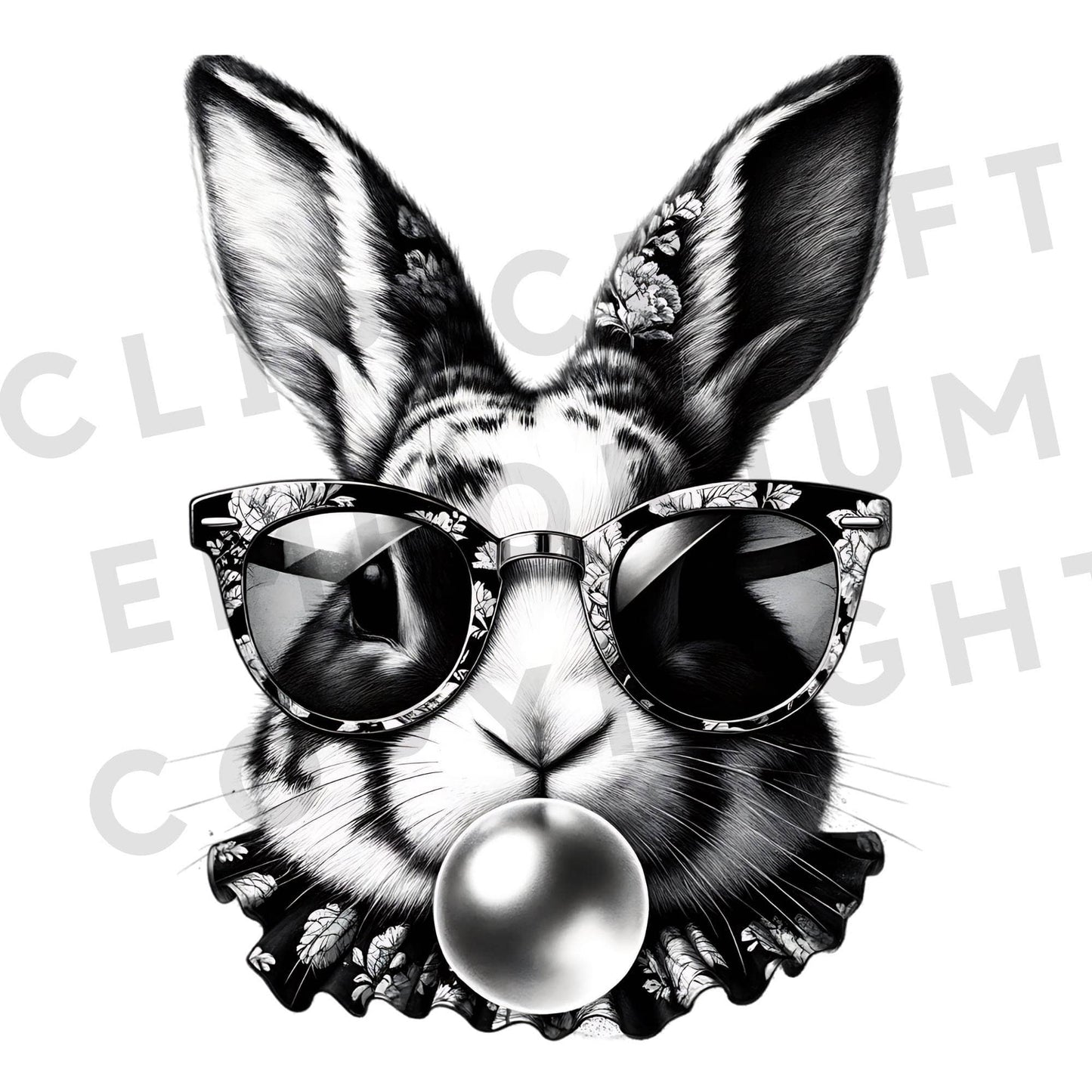 Retro Vintage Glasses Bunny Png Design
