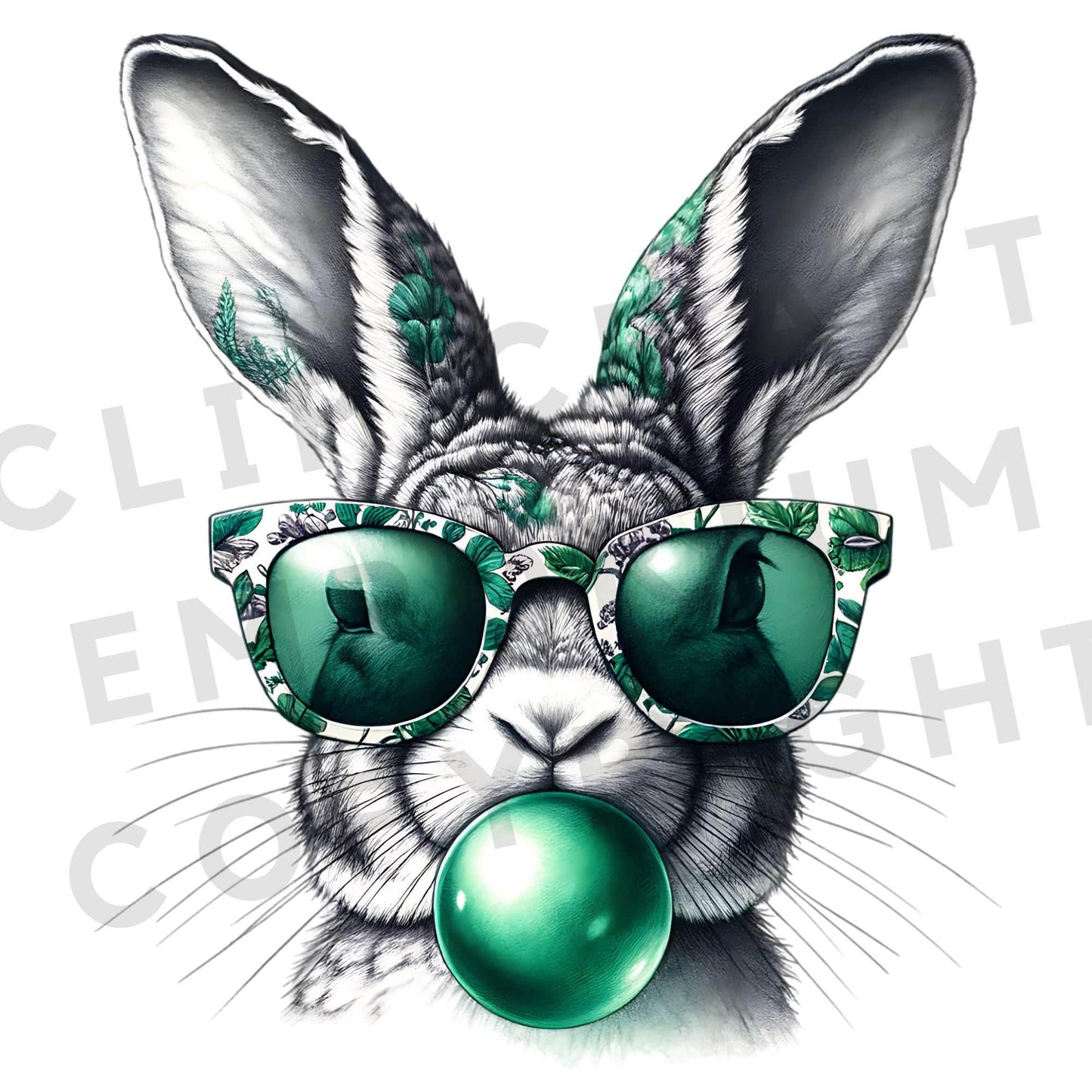 Retro Vintage Glasses Bunny Png Design