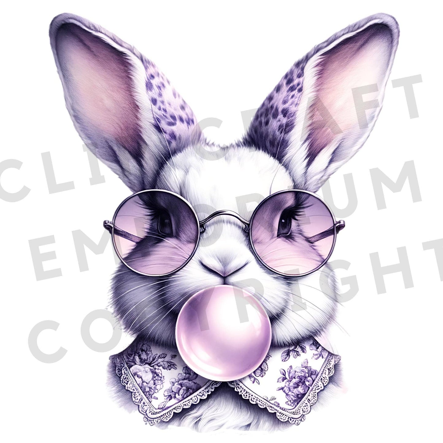 Retro Vintage Glasses Bunny Png Design