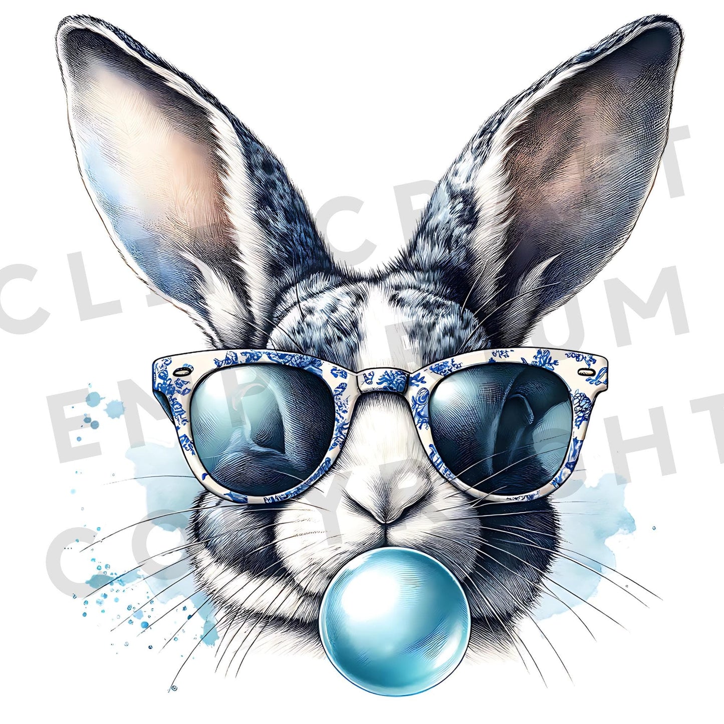 Retro Vintage Glasses Bunny Png Design