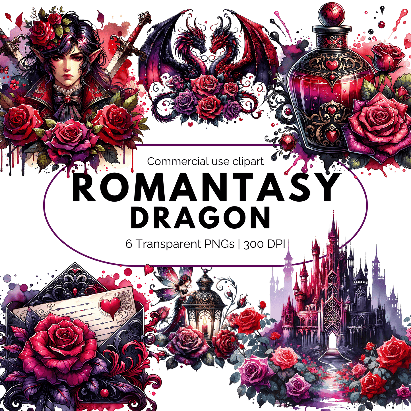 Clipart de alta fantasía romántica