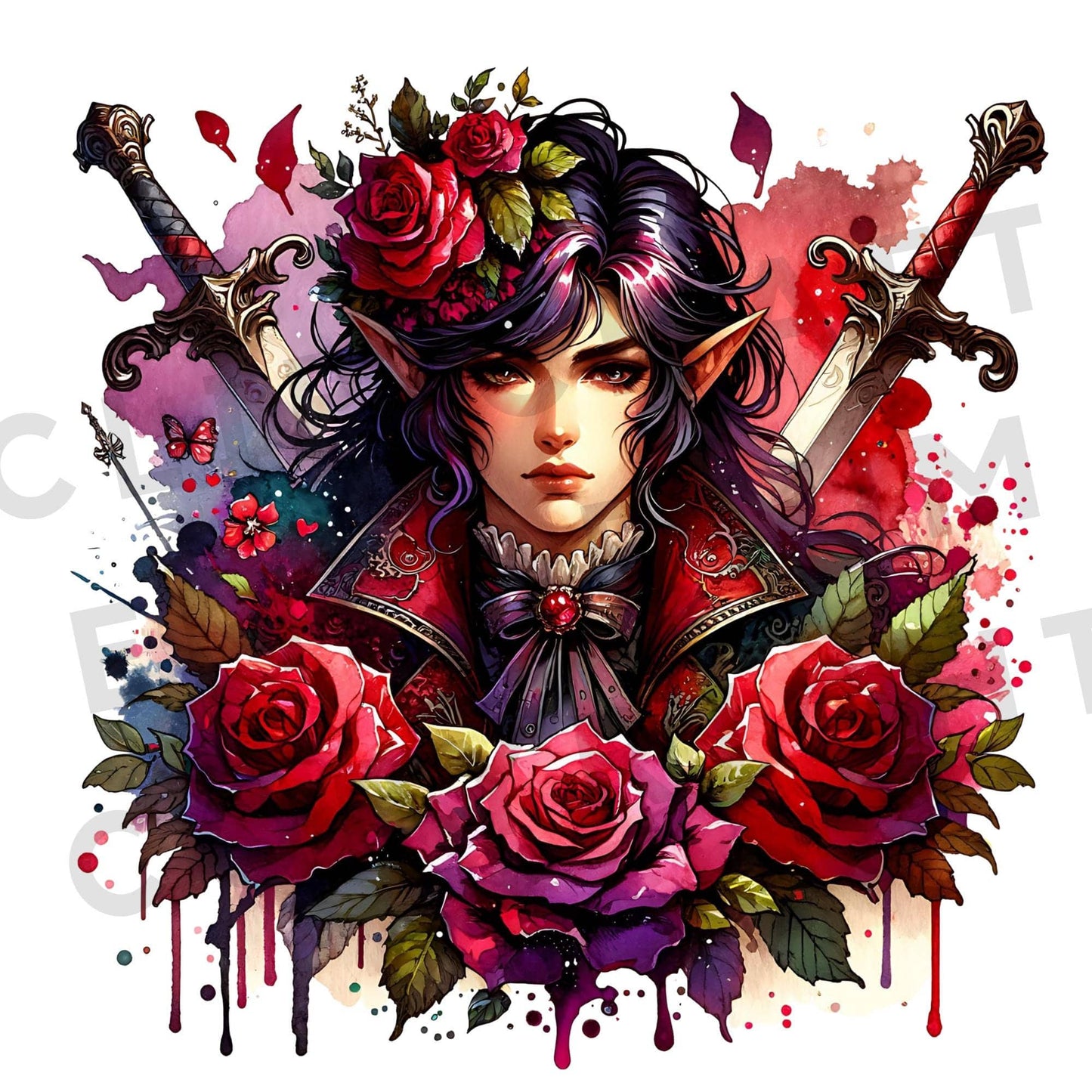 Clipart de alta fantasía romántica