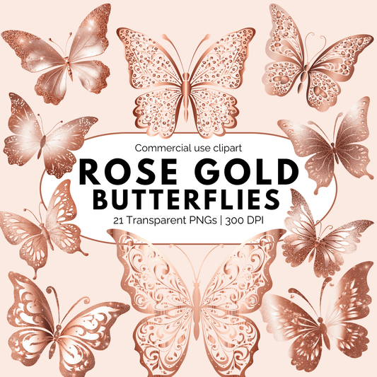 Rose Gold Butterfly clipart