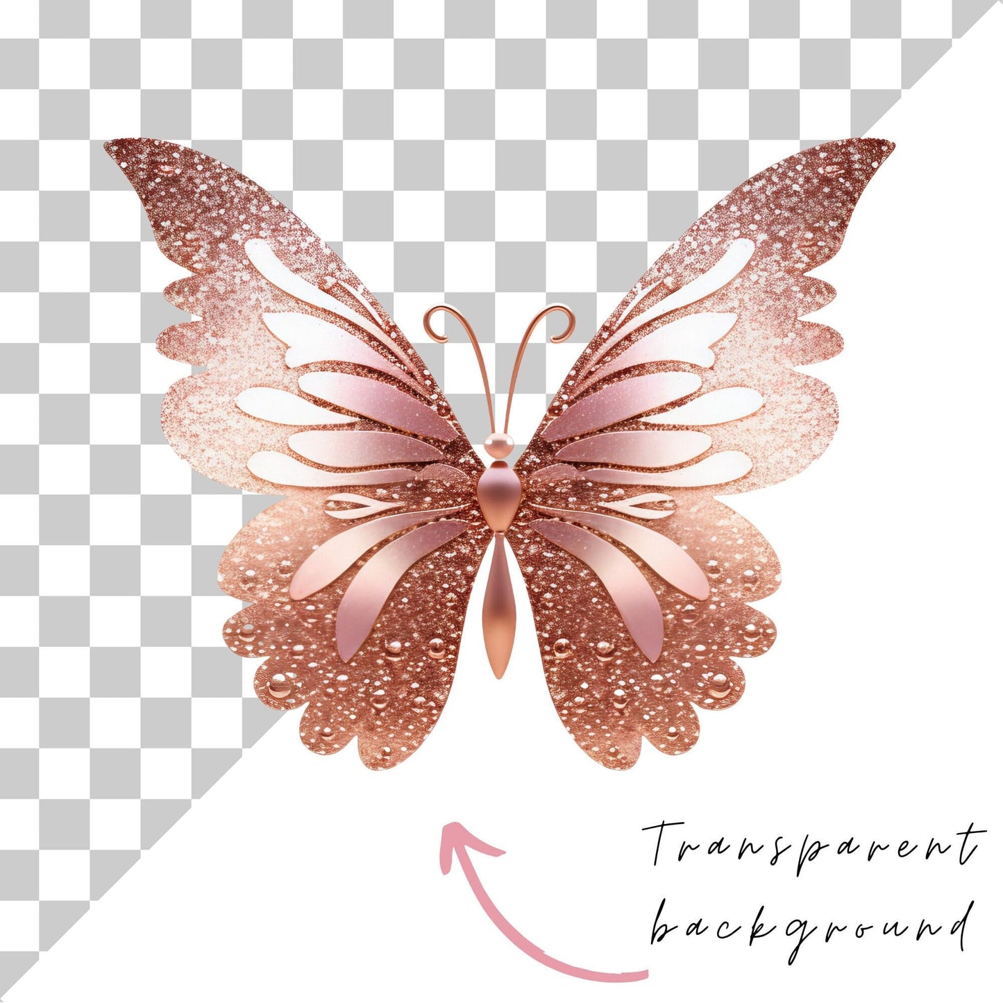 Rose Gold Butterfly clipart