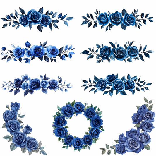 Royal Blue Roses Clipart