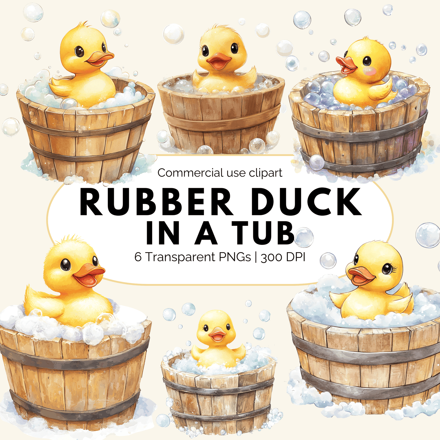 Rubber duck in a tub clipart