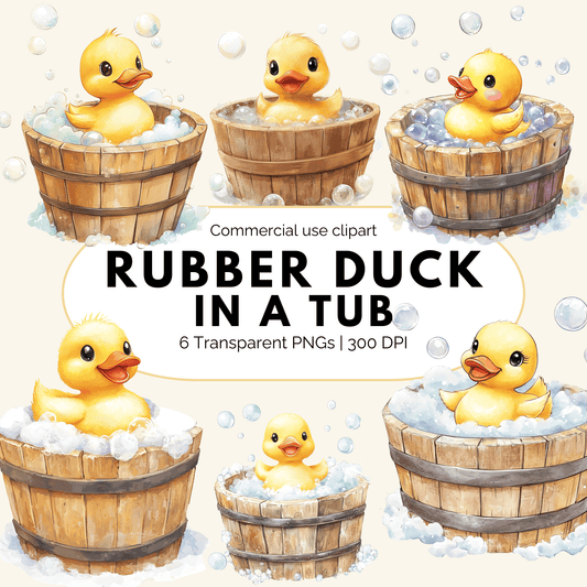 Rubber duck in a tub clipart