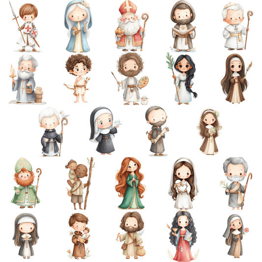 Saints Clipart Bundle | Catholic Saints PNG Collection | Christian Commercial Use Clipart for Kids Printables