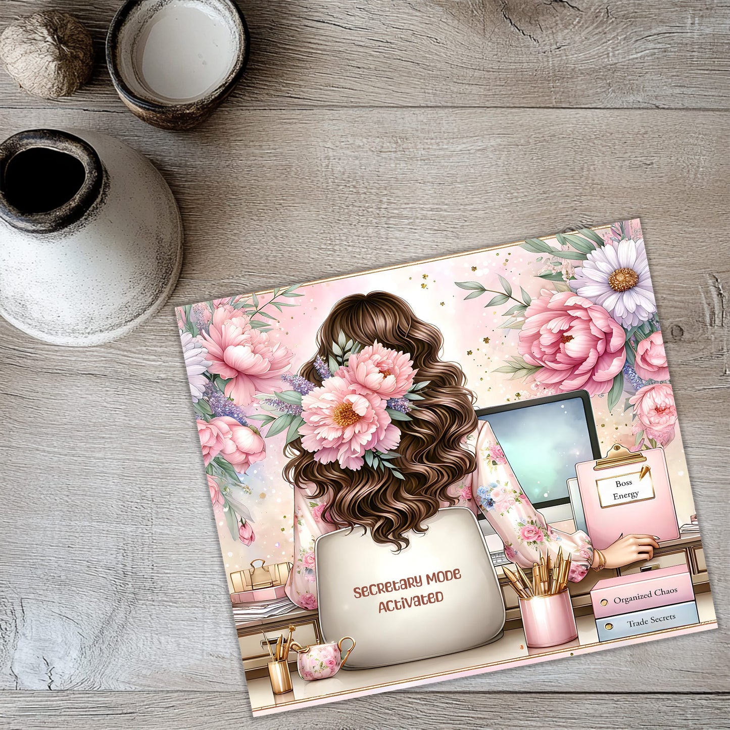 a picture of a girl with flowers on her hair