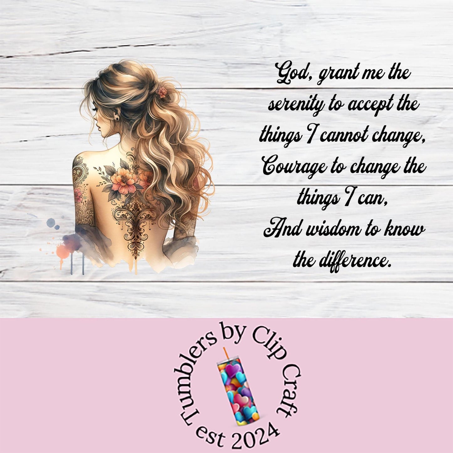 a picture of a woman with a tattoo on her back