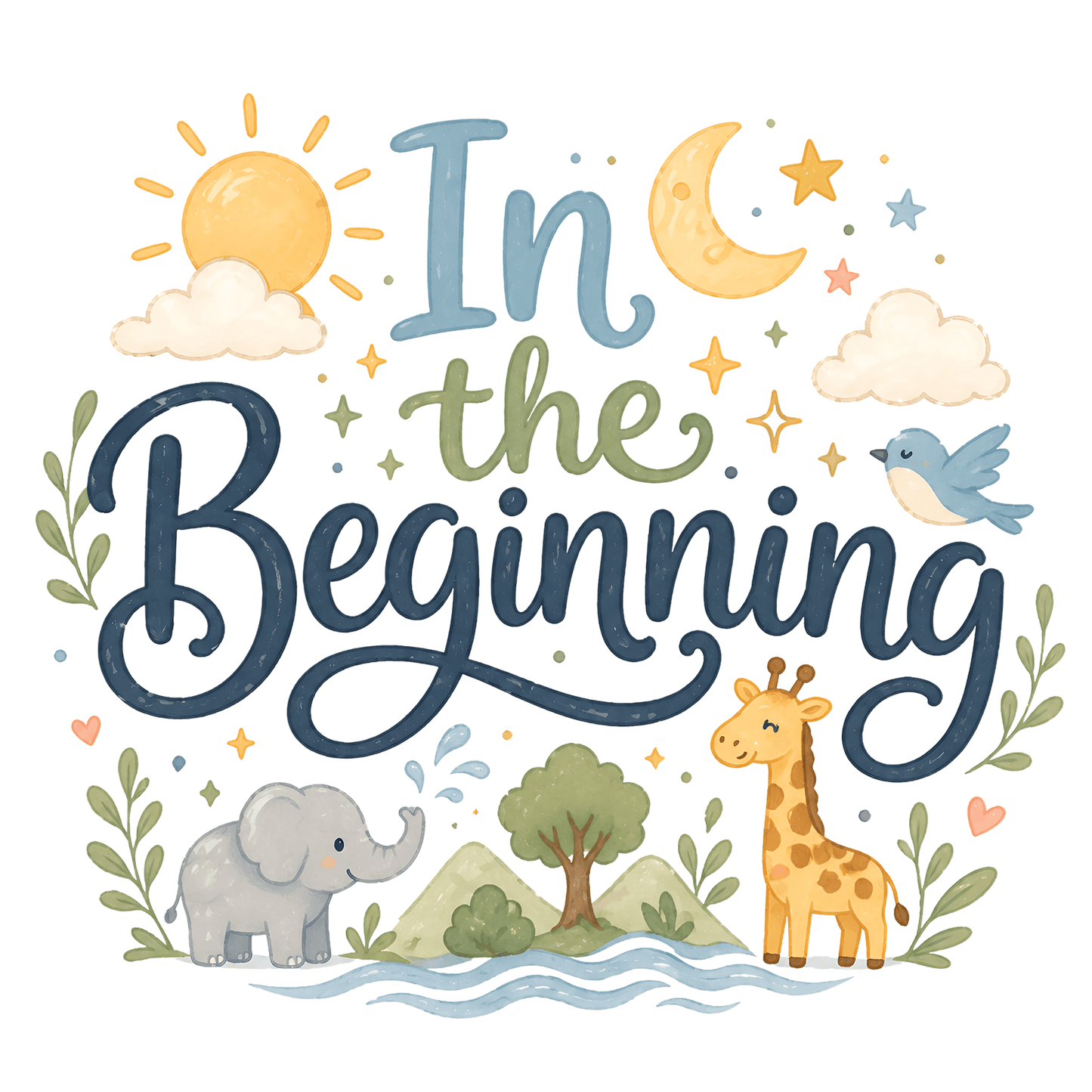 Seven Days of Creation Clipart – Bible Creation Story PNG, Christian Kids Clipart, Sunday School Graphics, Commercial Use