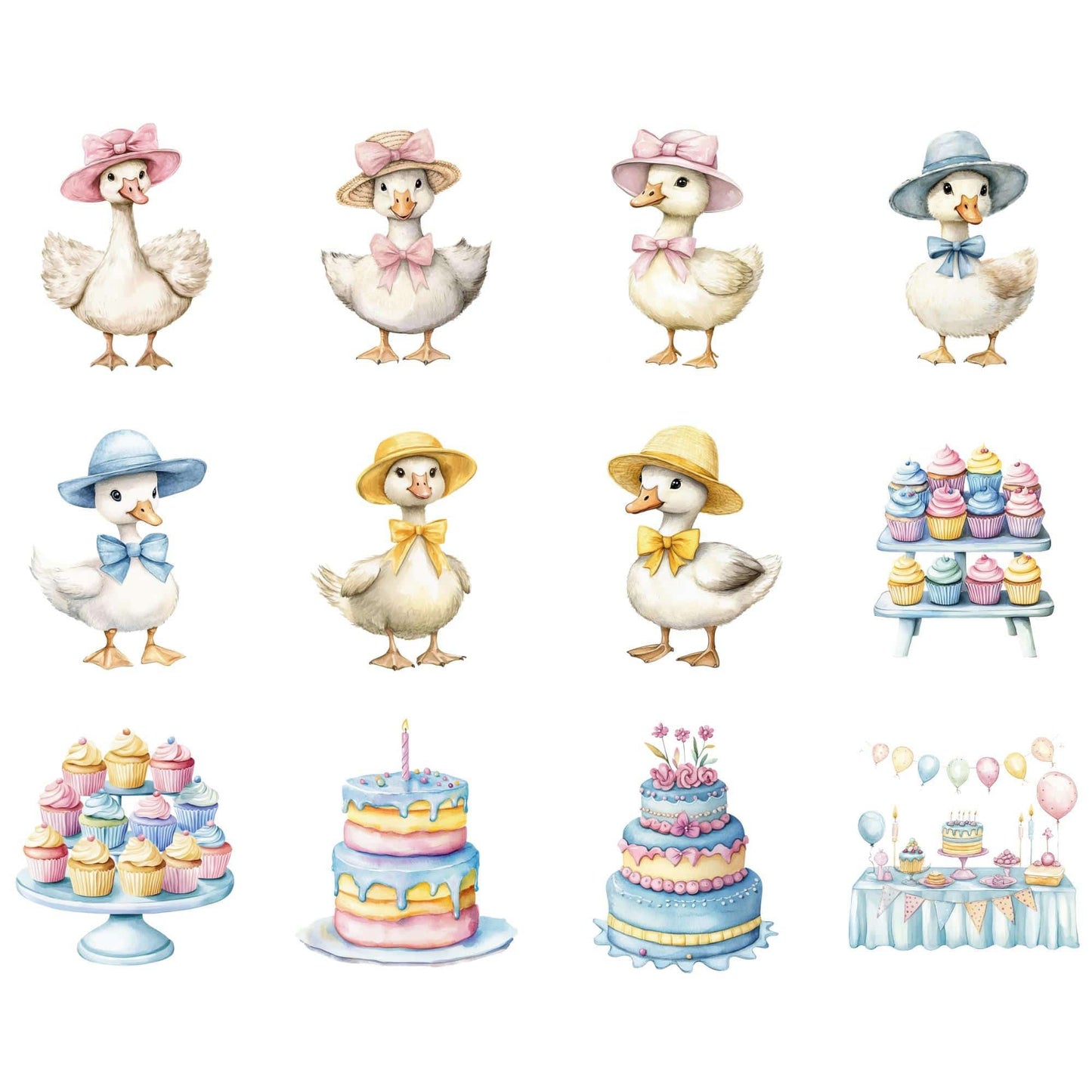 Silly Goose with Balloon Clipart