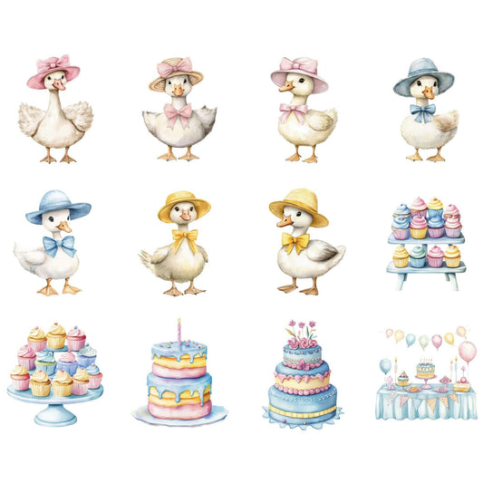 Silly Goose with Balloon Clipart