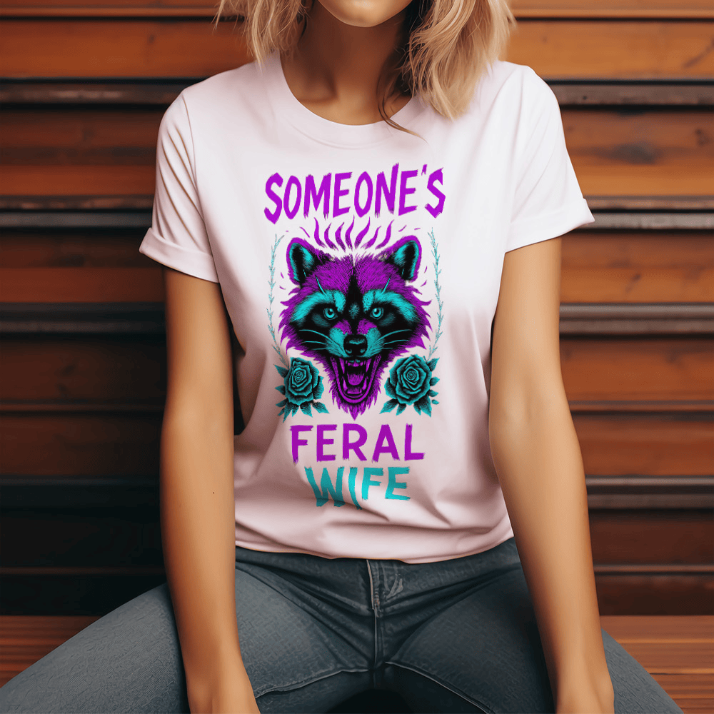 a woman wearing a t - shirt that says someone's female wife